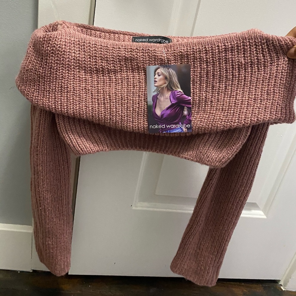 Pink Off The Shoulder Sweater